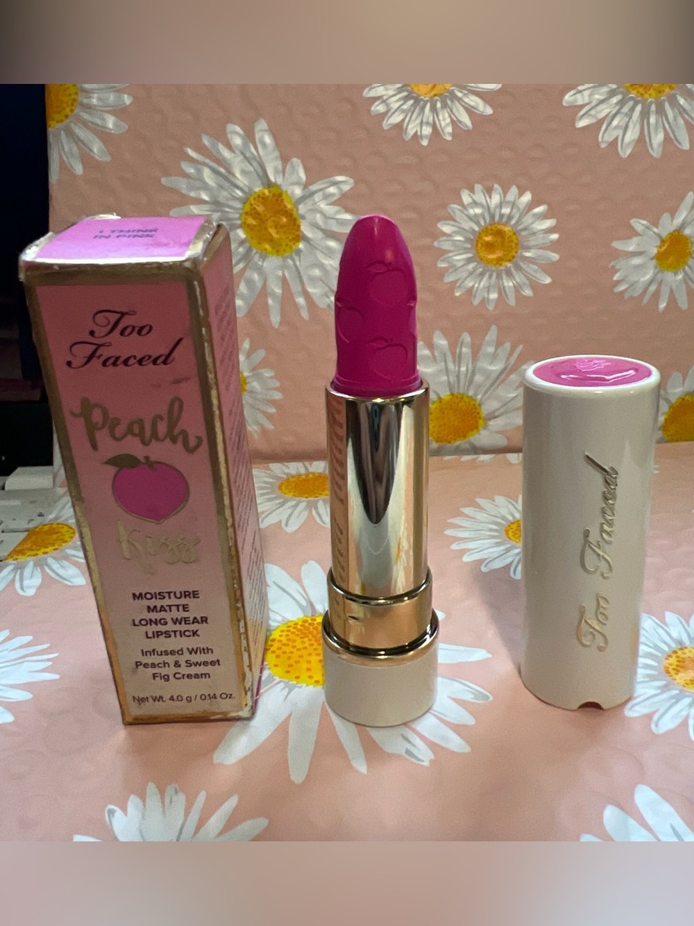 TOO FACED PEACH KISS MOISTURE MATTE LONG WEAR LIPSTICK .14OZ/4G RARE HTF